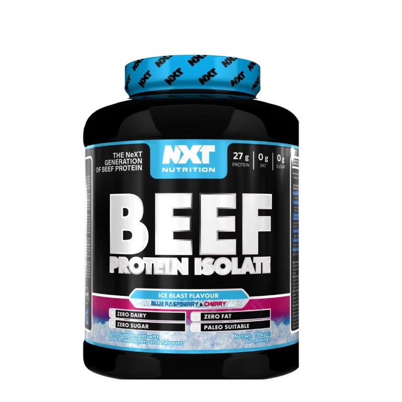 NXT Nutrition Beef Protein Isolate -Ice Blast Blue Raspberry+ Cherry 60 Ser 1.8 Kg